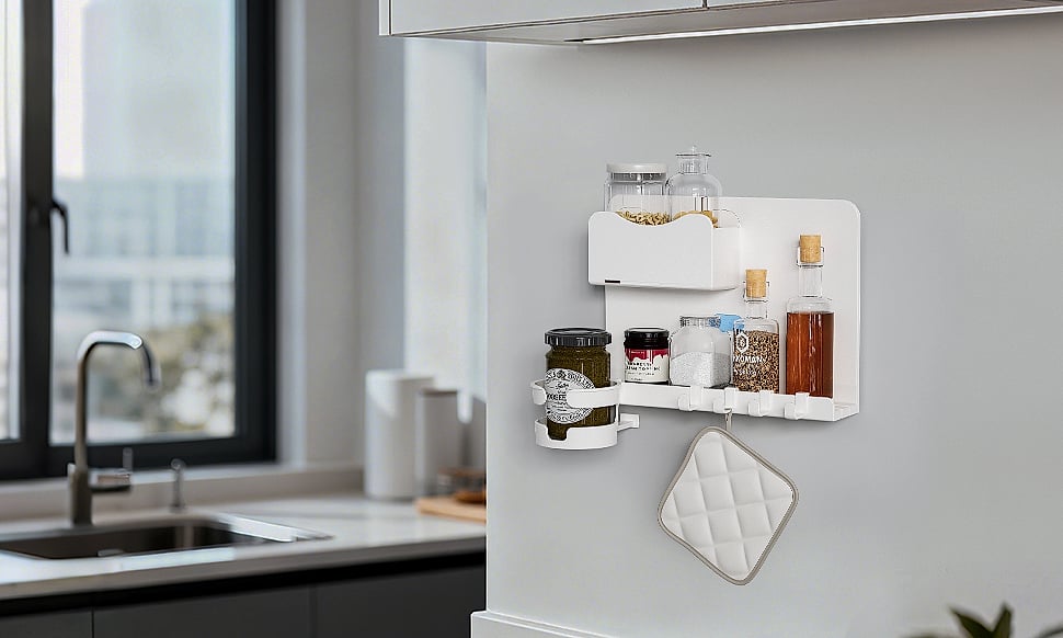 WALfuyao Floating Bedside Shelf Wall Organizer Storage — assembled view