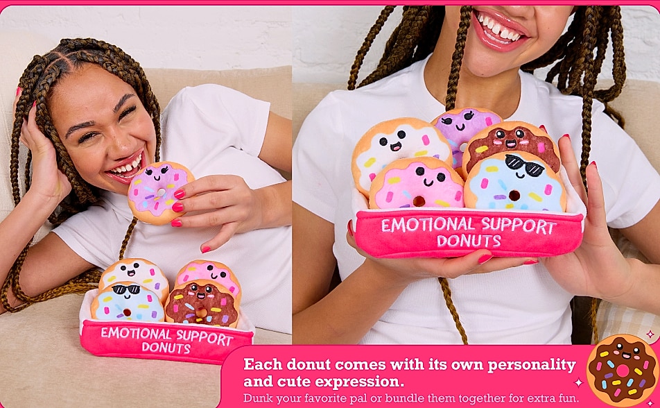 WHAT DO YOU MEME Emotional Support Dumplings Plush Toy Set — assembled view