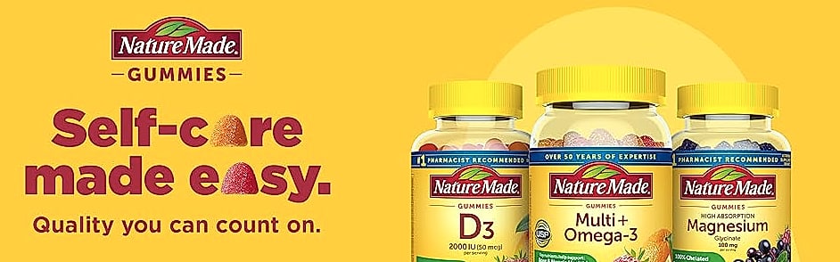 Nature Made Men's Multivitamin Gummies with Omega-3, 150 — package contents