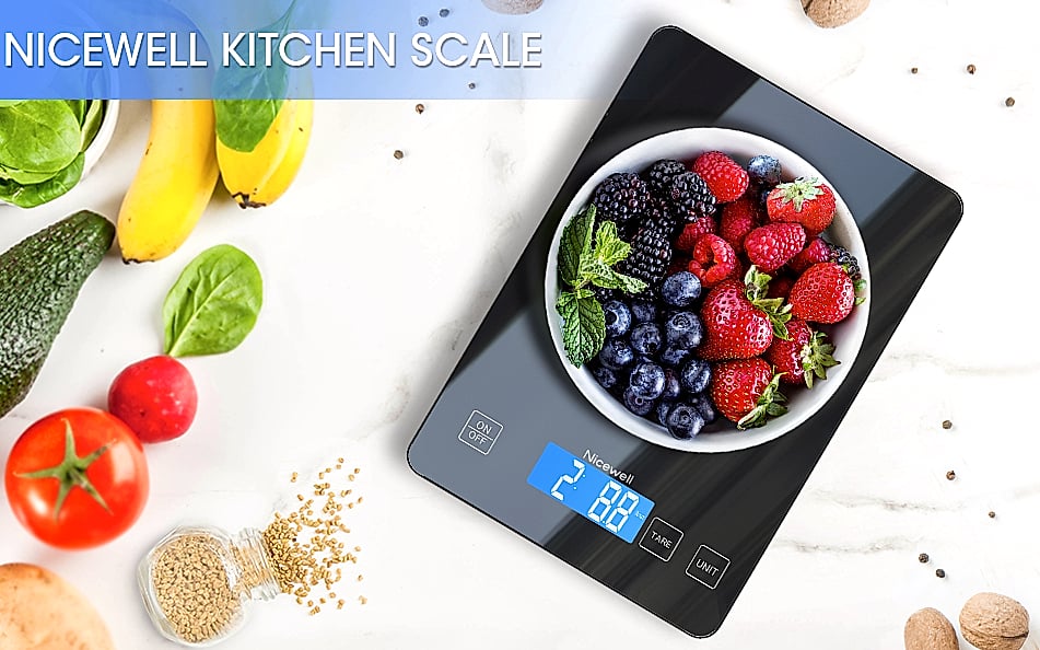 Nicewell 22lb Digital Kitchen Scale Grams and Ounces — feature highlights