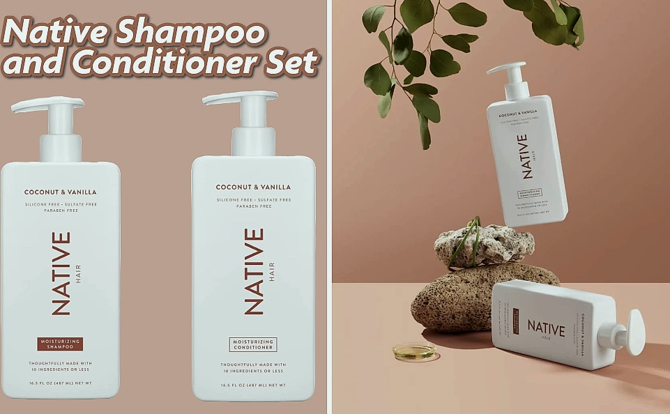 Native Coconut & Vanilla Shampoo and Conditioner Set, 2-Pack — package contents