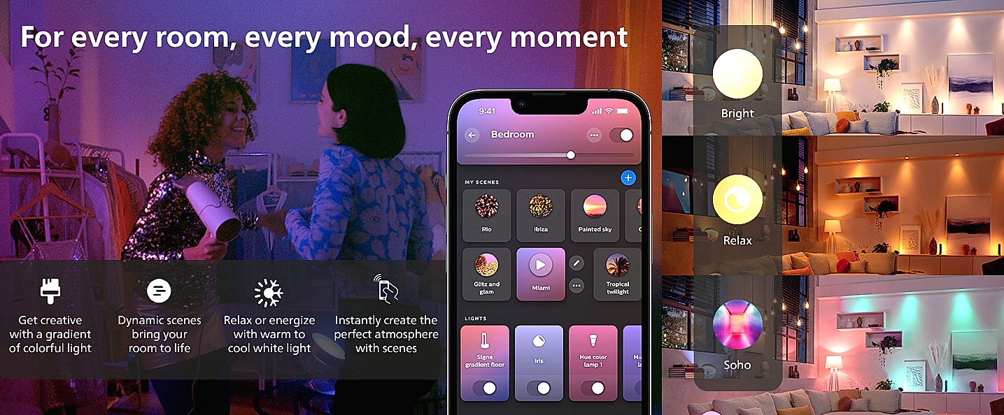 Philips Hue Bridge Smart Lighting Hub with Matter Support — package contents