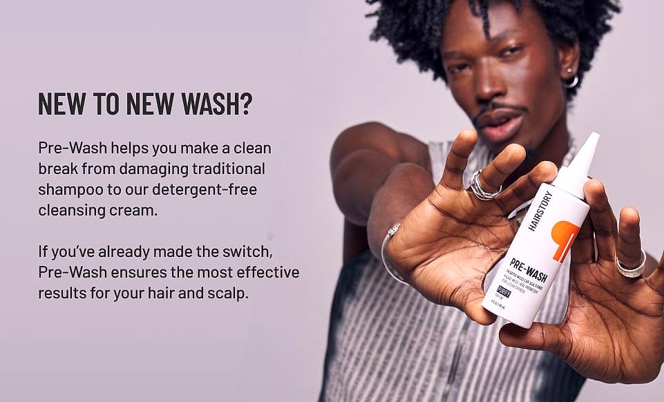Hairstory New Wash Original and Pre-Wash Scalp Rinse Duo β close-up details