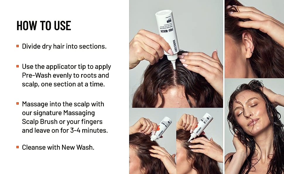 Hairstory New Wash Original and Pre-Wash Scalp Rinse Duo β scale reference