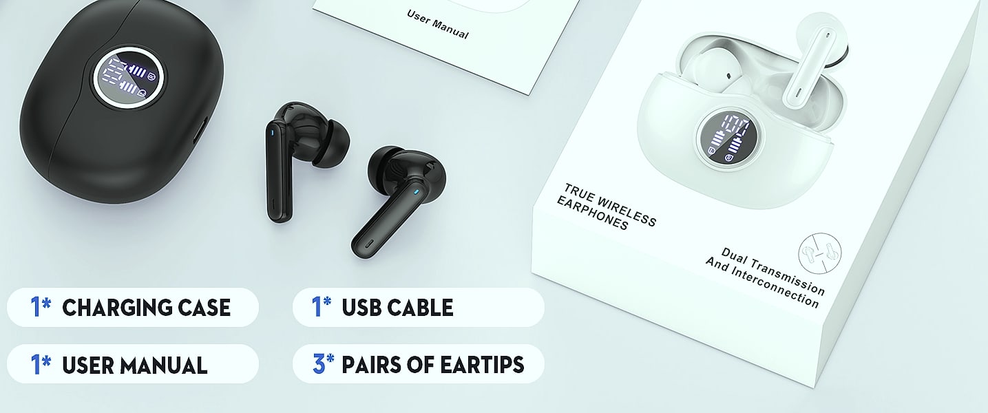 Fhumsh A10 Bluetooth 5.3 Earbuds with 50H Battery and LED — build progress