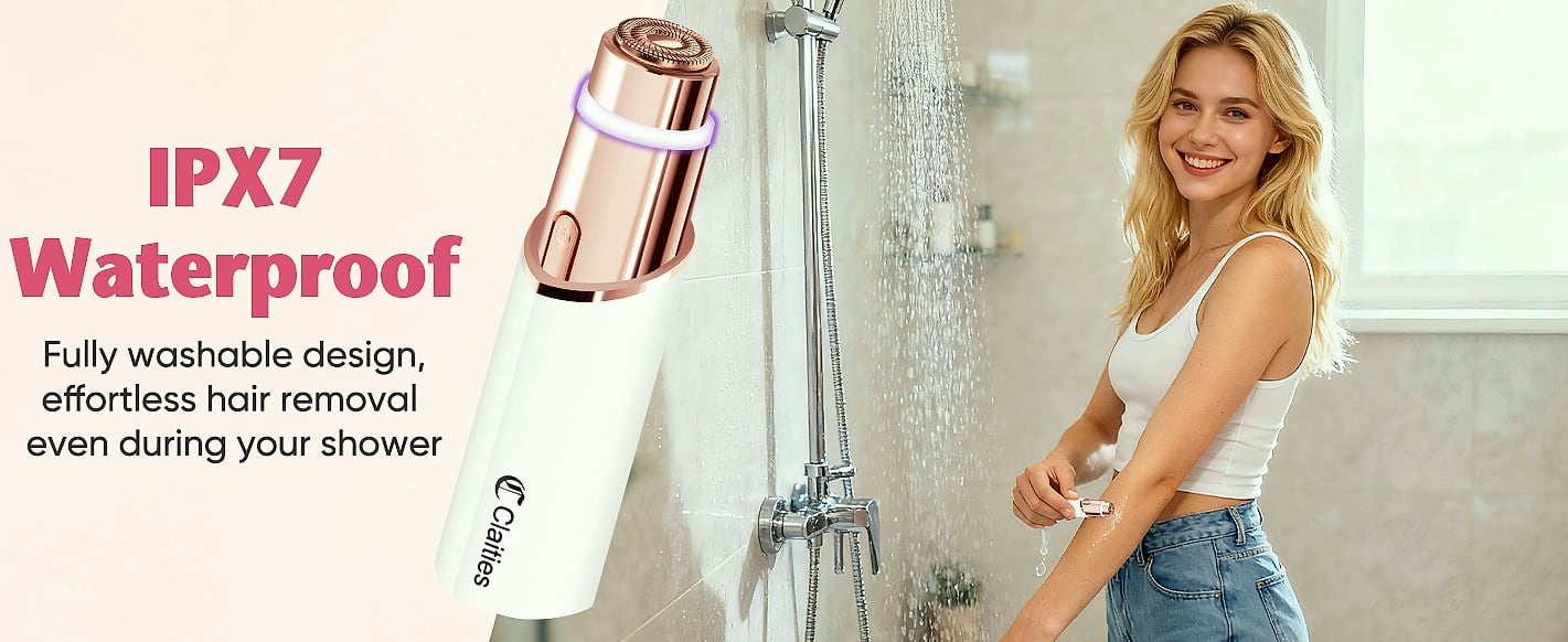 Claities Electric Facial Hair Remover with LED Light — assembled view