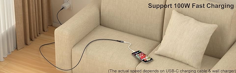 OKRAY USB-C Extension Cable 3.3ft, 100W Fast Charging — feature highlights