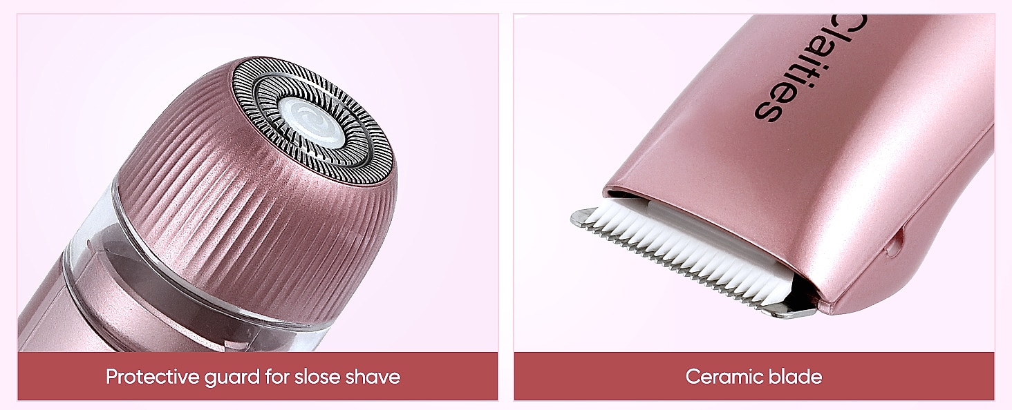 Claities Electric Facial Hair Remover with LED Light — parts overview
