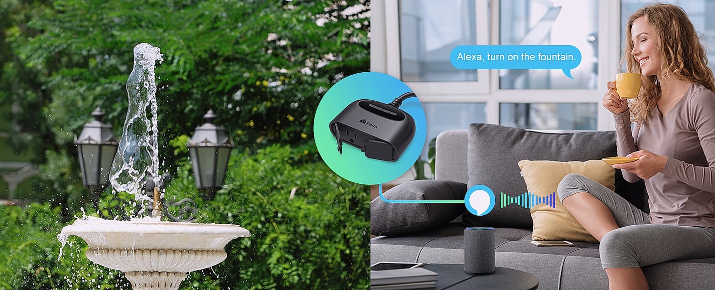 Kasa Smart Outdoor Plug EP40 with 2 Sockets, IP64 Weather — package contents