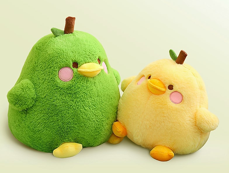 PEACH CAT Pear Duck Plush Pillow Stuffed Animal 8 Inch — package contents