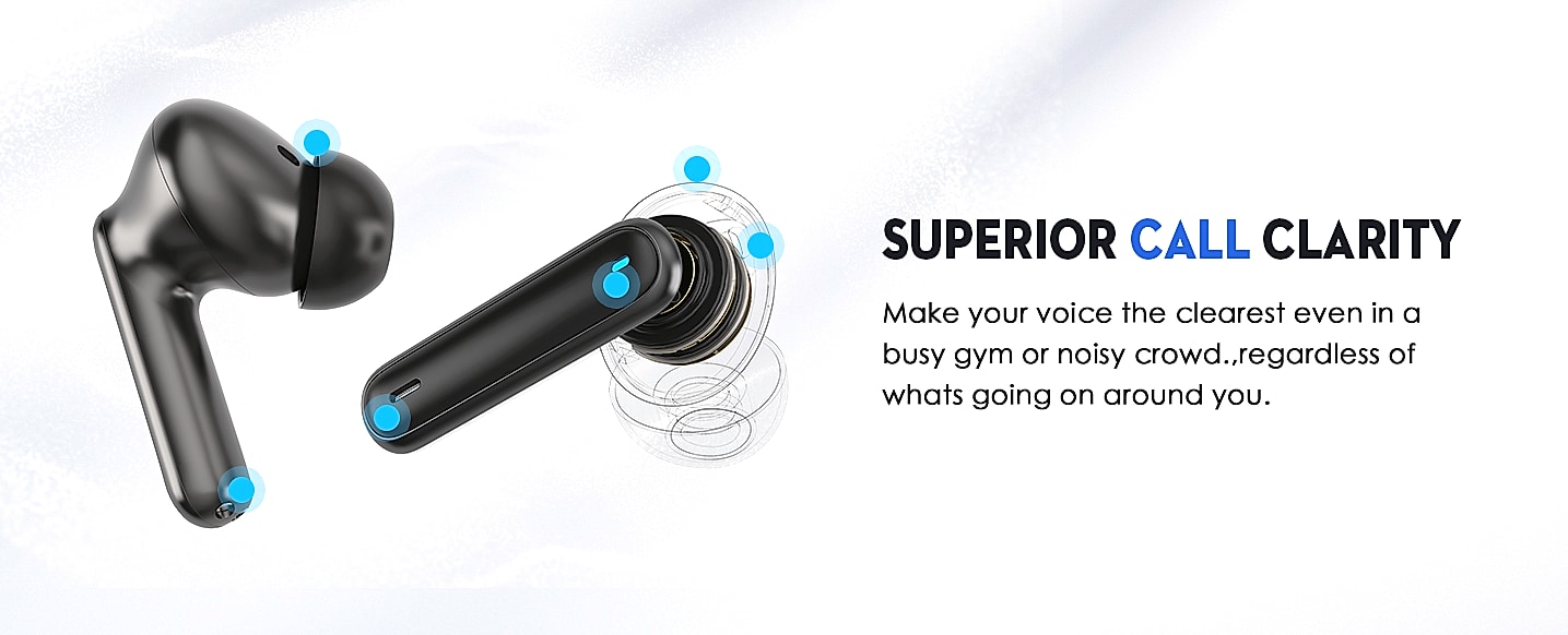 Fhumsh A10 Bluetooth 5.3 Earbuds with 50H Battery and LED — feature highlights