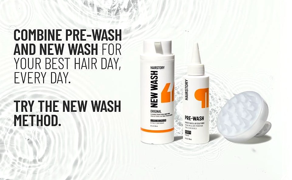 Hairstory New Wash Original and Pre-Wash Scalp Rinse Duo β feature highlights