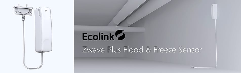 Ecolink FLF-ZWAVE5-ECO Z-Wave Flood and Freeze Sensor — package contents