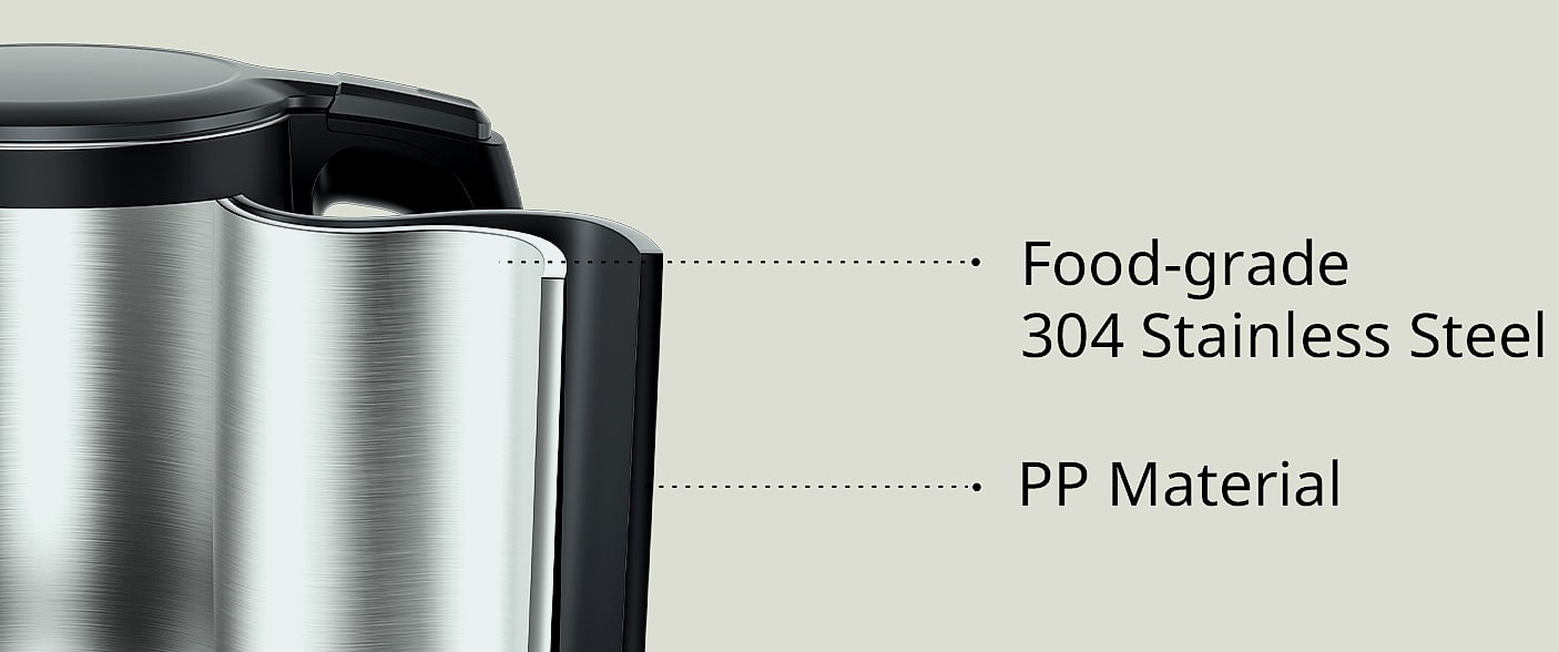 COMFEE' 1.7L Stainless Steel Electric Kettle, 1500W Fast — interior detail