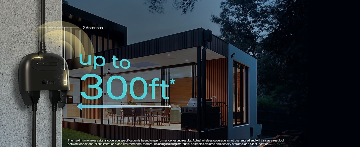 Kasa Smart Outdoor Plug EP40 with 2 Sockets, IP64 Weather — parts overview