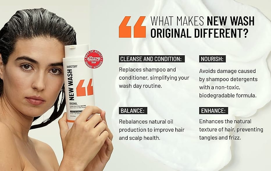 Hairstory New Wash Original Detergent-Free Cleansing Cream, — feature highlights