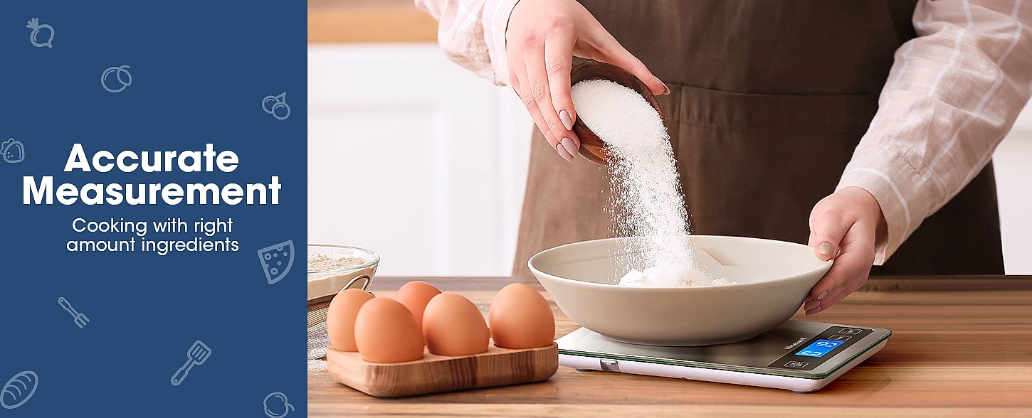 Nicewell 22lb Digital Kitchen Scale Grams and Ounces — package contents