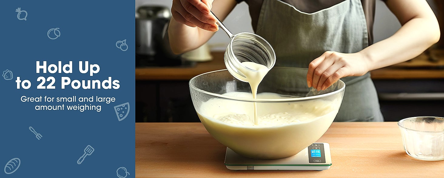 Nicewell 22lb Digital Kitchen Scale Grams and Ounces — close-up details
