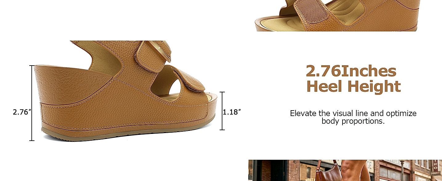 UBFEN Women's Wedge Platform Sandals Comfortable Summer — close-up details
