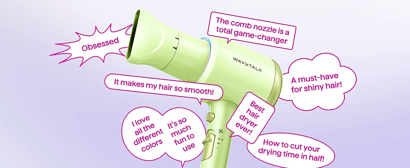 Wavytalk 1875W Ionic Hair Dryer with Diffuser and Comb — scale reference