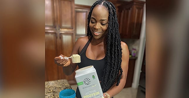 Sunwarrior Organic Plant Based Protein Powder Chocolate — interior detail