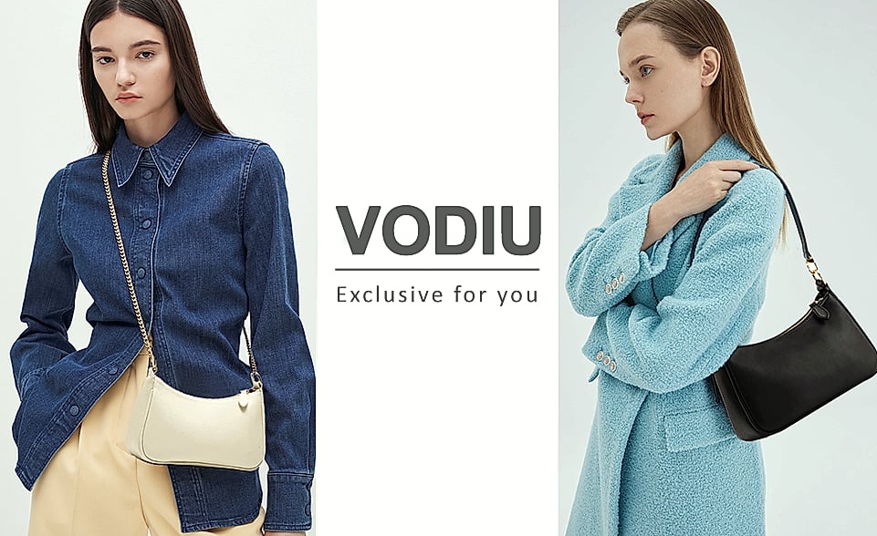 VODIU Clutch Tote Handbag with Removable Straps and Zipper — package contents