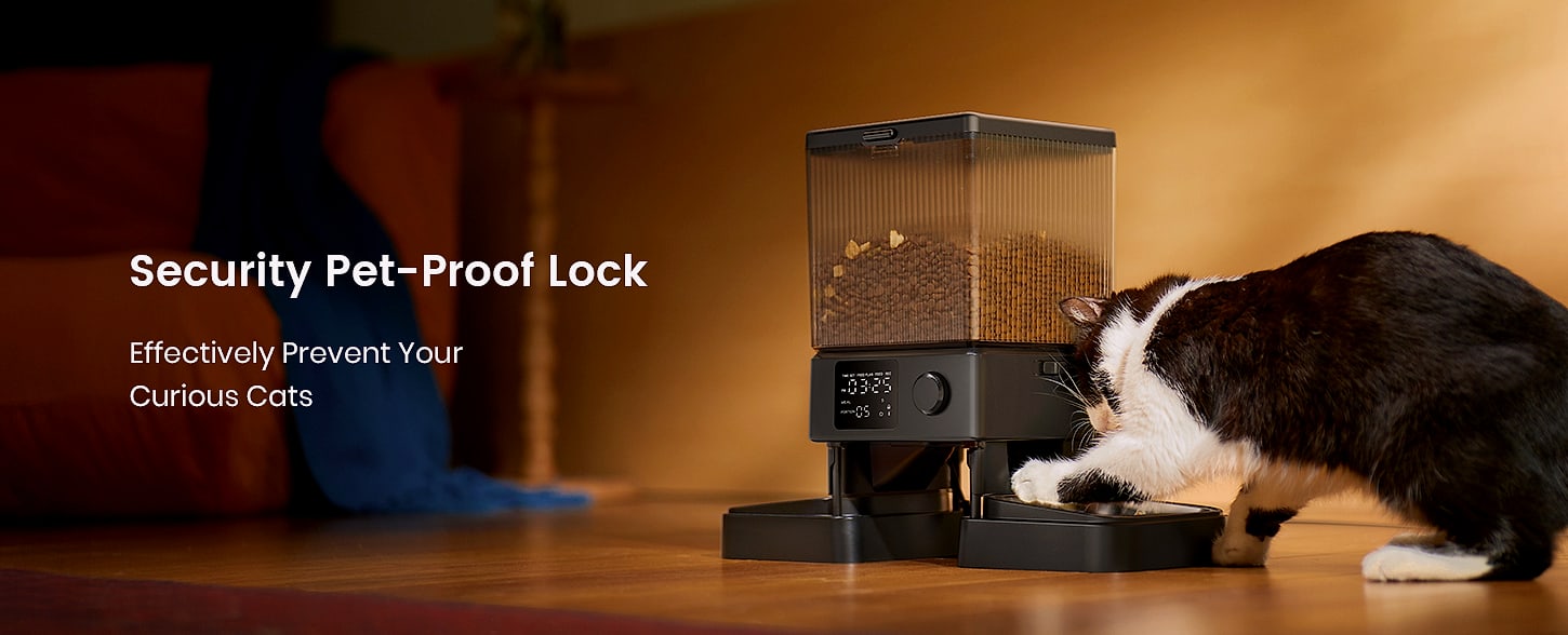 oneisall Automatic Cat Feeder for 2 Cats, 5L Timed Dispenser — parts overview