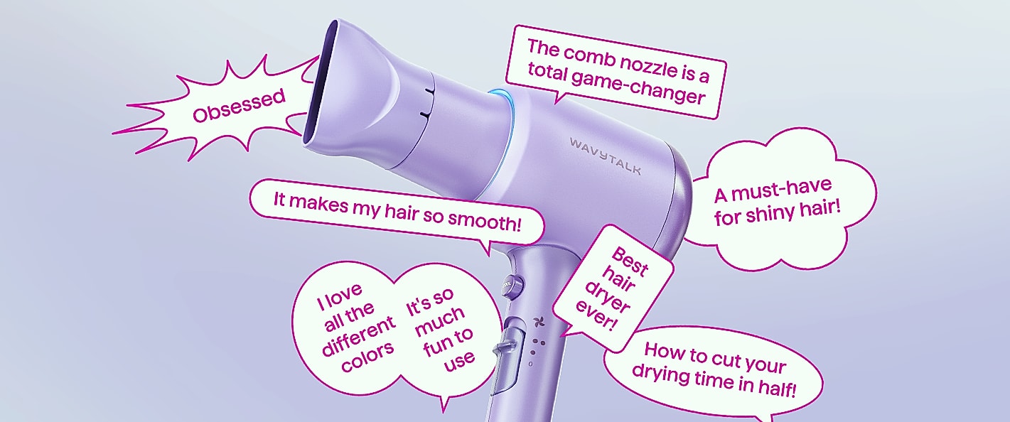 Wavytalk 1875W Ionic Hair Dryer with Diffuser and Comb — feature highlights