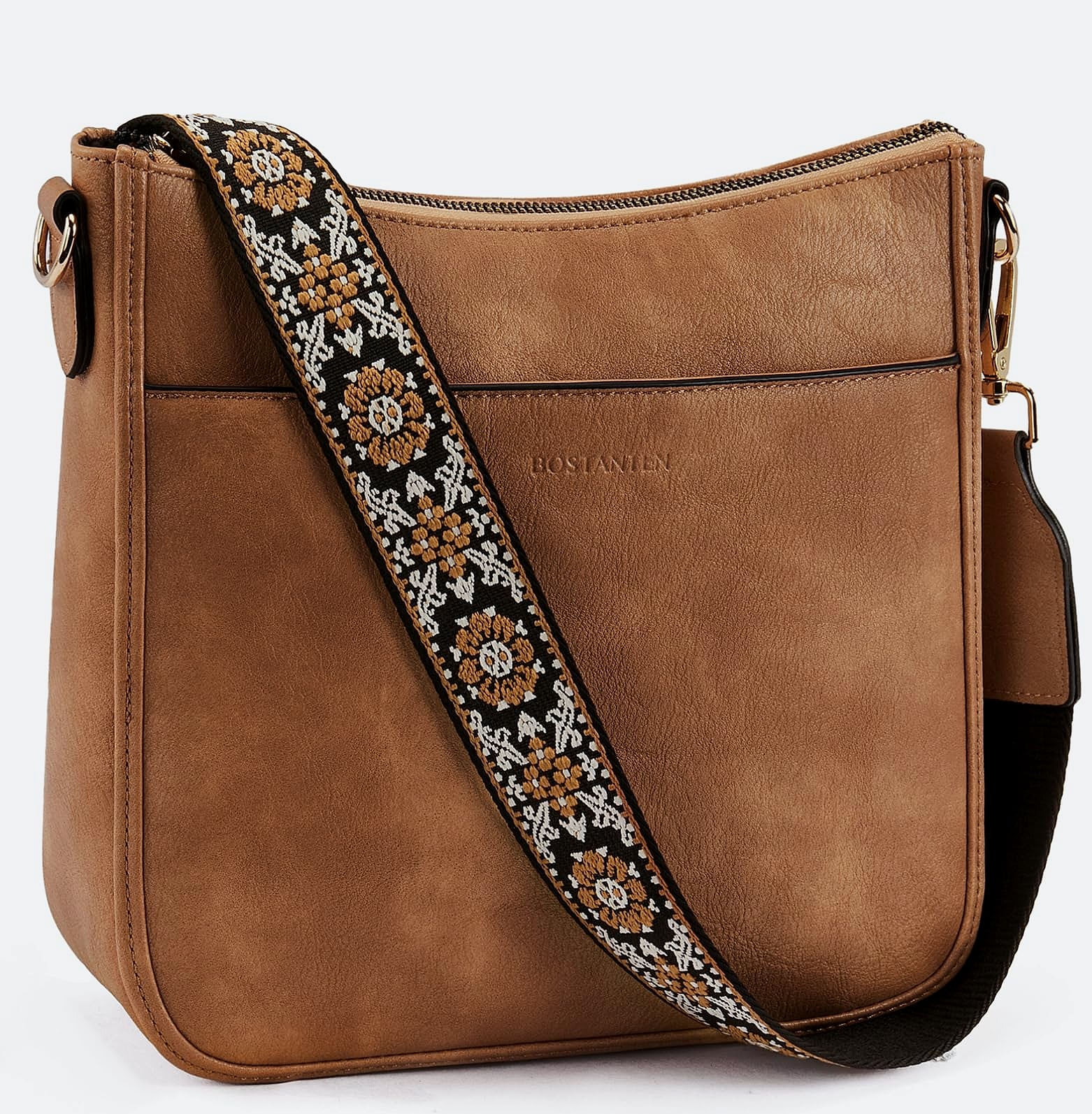 BOSTANTEN Women's Vegan Leather Crossbody Bag Hobo Shoulder Purse