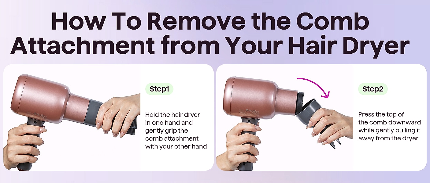 Wavytalk 1875W Ionic Hair Dryer with Diffuser and Comb — side view