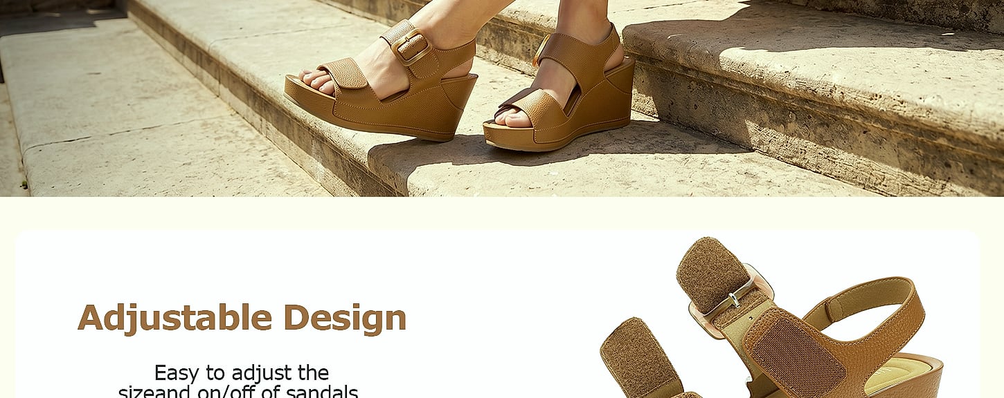 UBFEN Women's Wedge Platform Sandals Comfortable Summer — assembled view