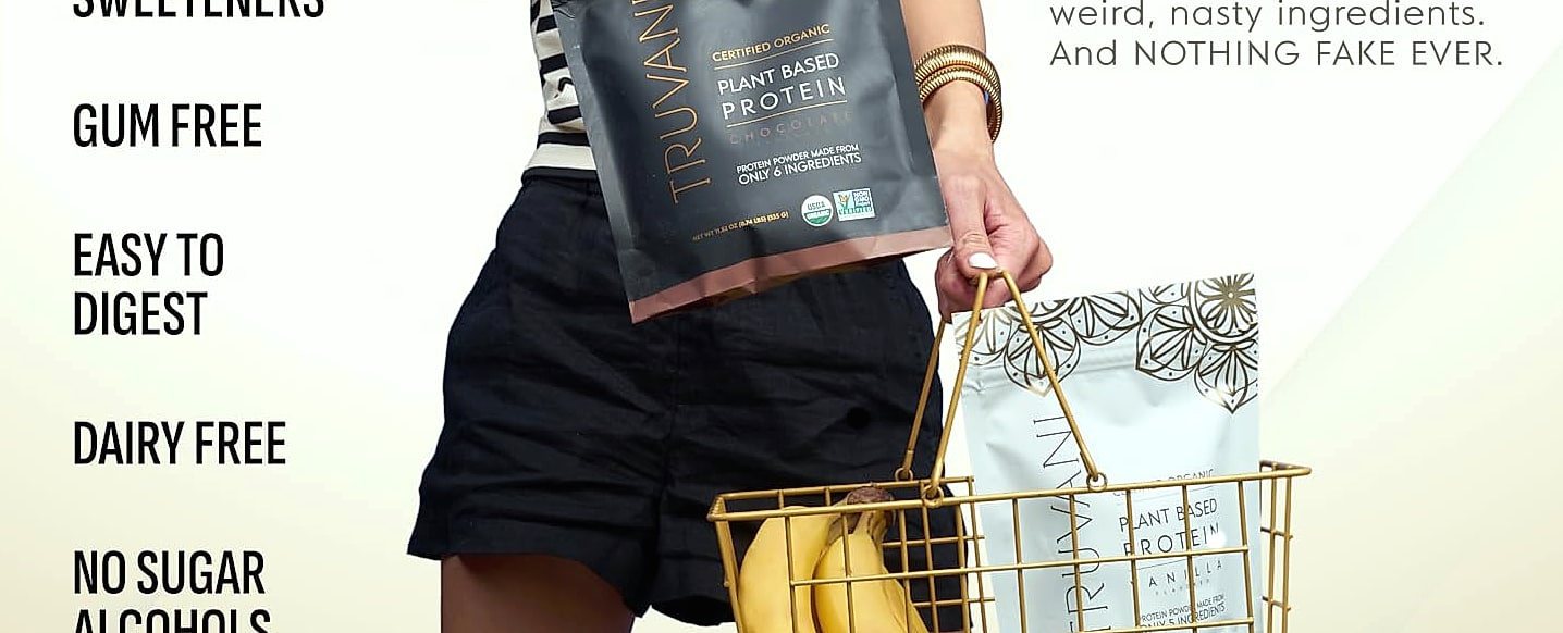 Truvani Organic Plant Based Protein Powder Vanilla 20g Pea — parts overview