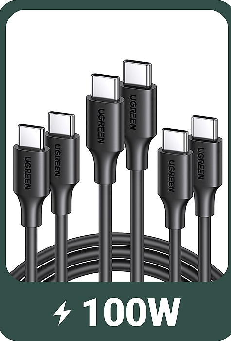 UGREEN USB C to USB C Cable 100W 2-Pack Fast Charging — assembled view