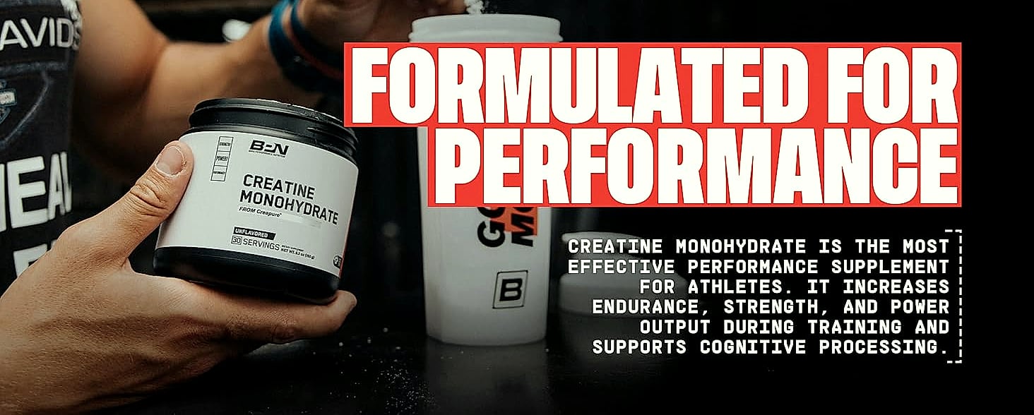 BARE PERFORMANCE NUTRITION Pure Creatine Monohydrate Powder — package contents