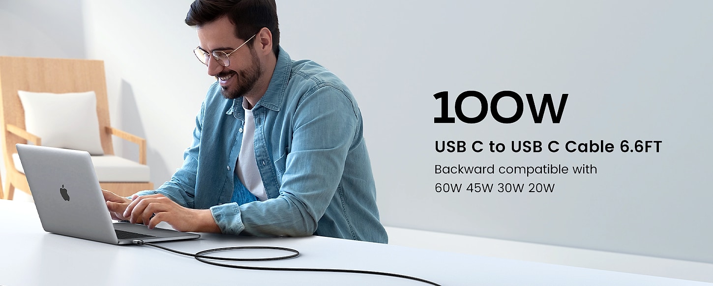 UGREEN USB C to USB C Cable 100W 2-Pack Fast Charging — interior detail