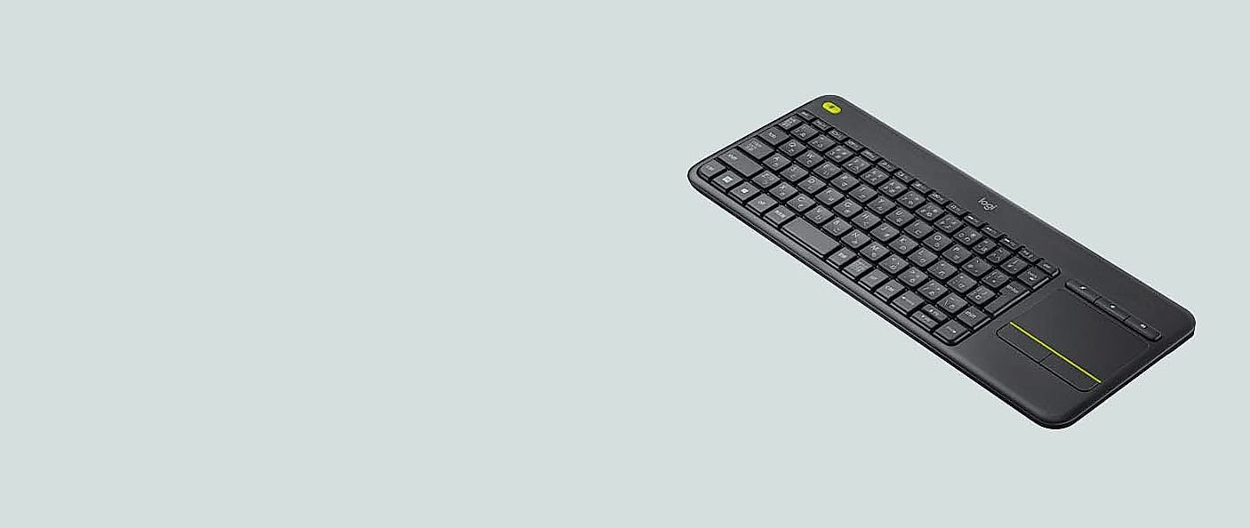 Logitech K400 Plus Wireless Touch TV Keyboard with Easy — assembled view