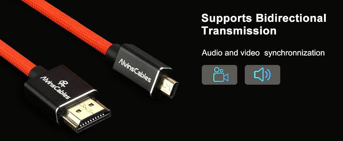 Alvin's Cables 8K Micro-HDMI to HDMI Coiled Cable for — assembled view
