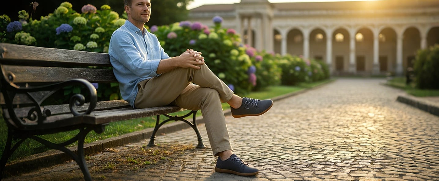 WHITIN Men's Wide Minimalist Barefoot Sneakers Zero Drop — parts overview