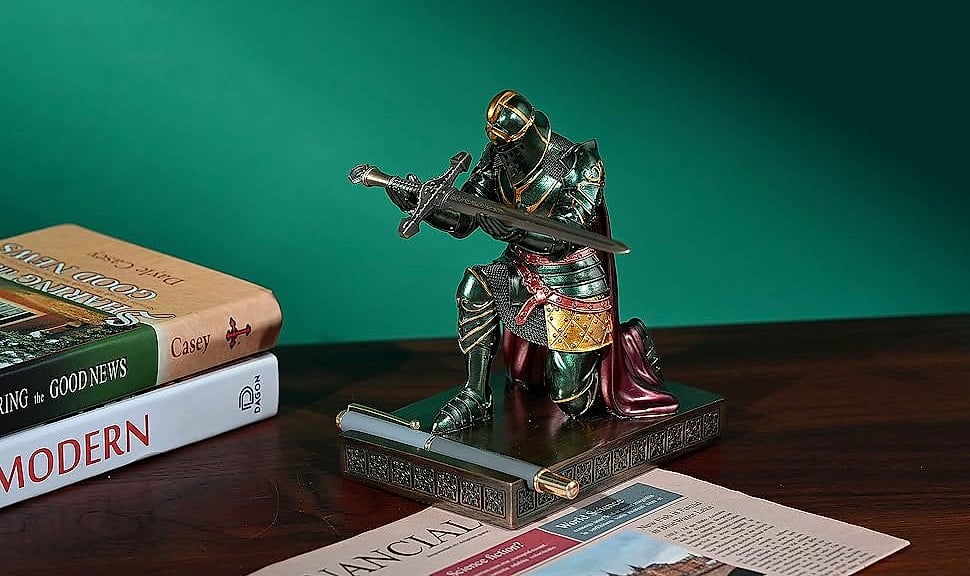 HDMbigmi King's Guard Knight Pen Holder Phone Stand Statue — parts overview