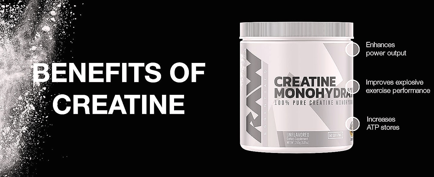 RAW Nutrition Creatine Monohydrate Powder, Unflavored 30 — parts overview