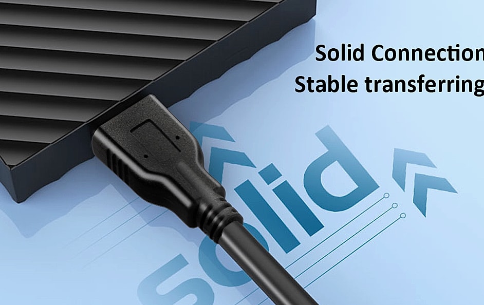 QCEs USB 3.0 Micro B Cable for External Hard Drive, 1.6ft — assembled view