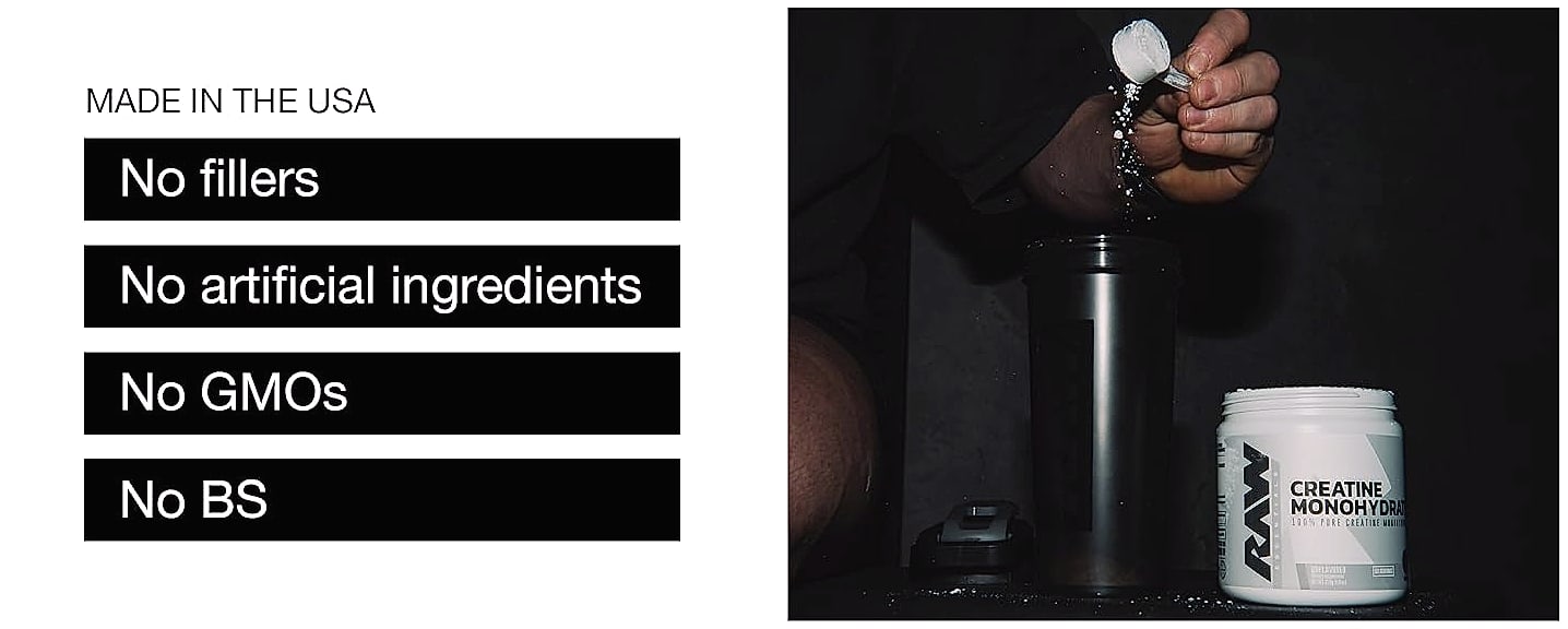 RAW Nutrition Creatine Monohydrate Powder, Unflavored 30 — build progress
