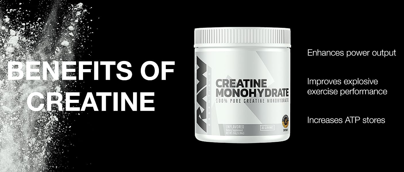 RAW Nutrition Creatine Monohydrate Powder, Unflavored 30 — close-up details