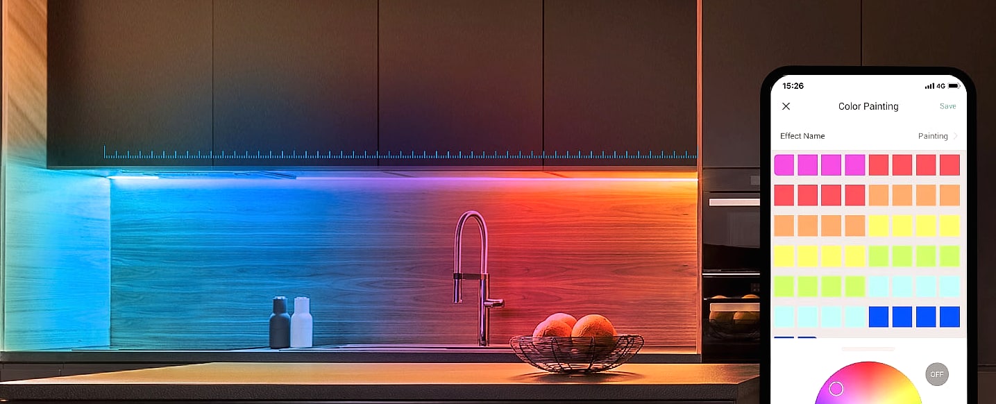 Kasa Smart KL420L5 LED Light Strip, 50 Color Zones RGBIC — close-up details
