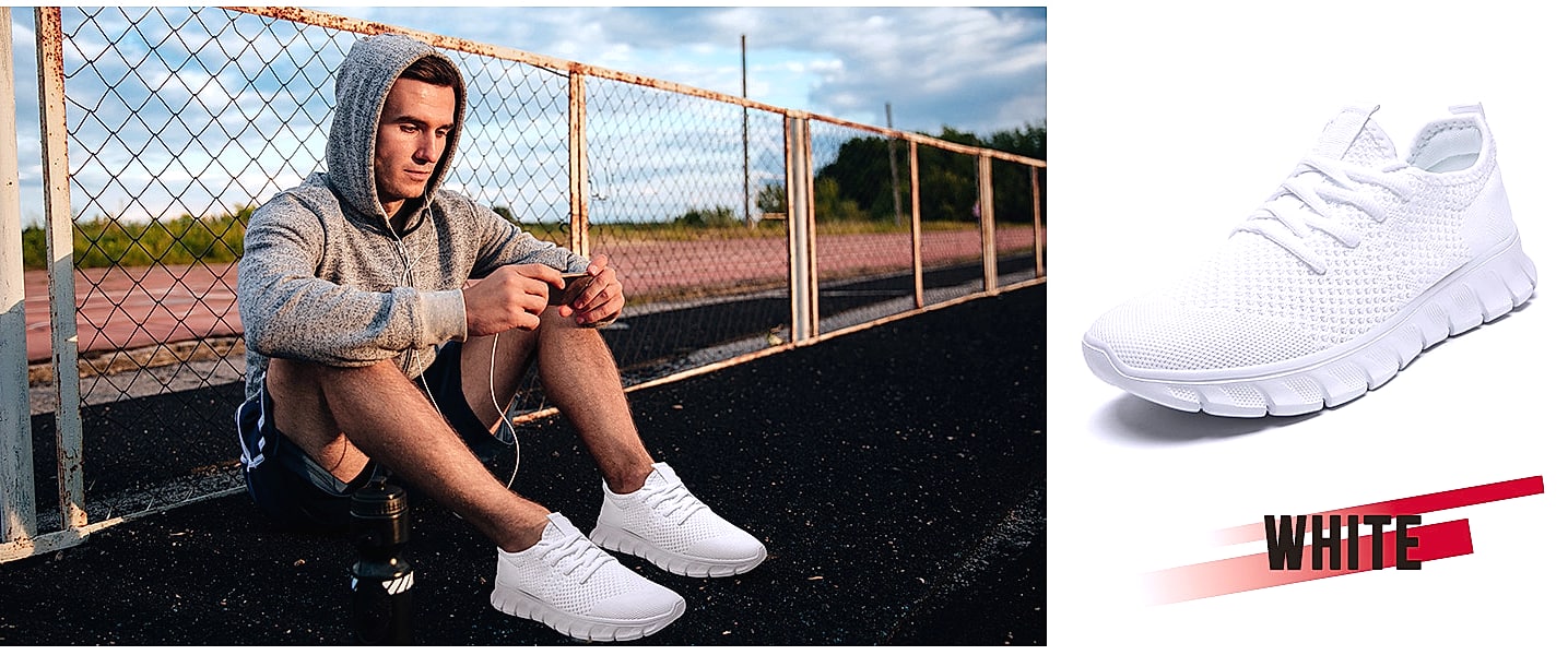 YRLTYO Men's Lightweight Slip On Running Shoes — scale reference