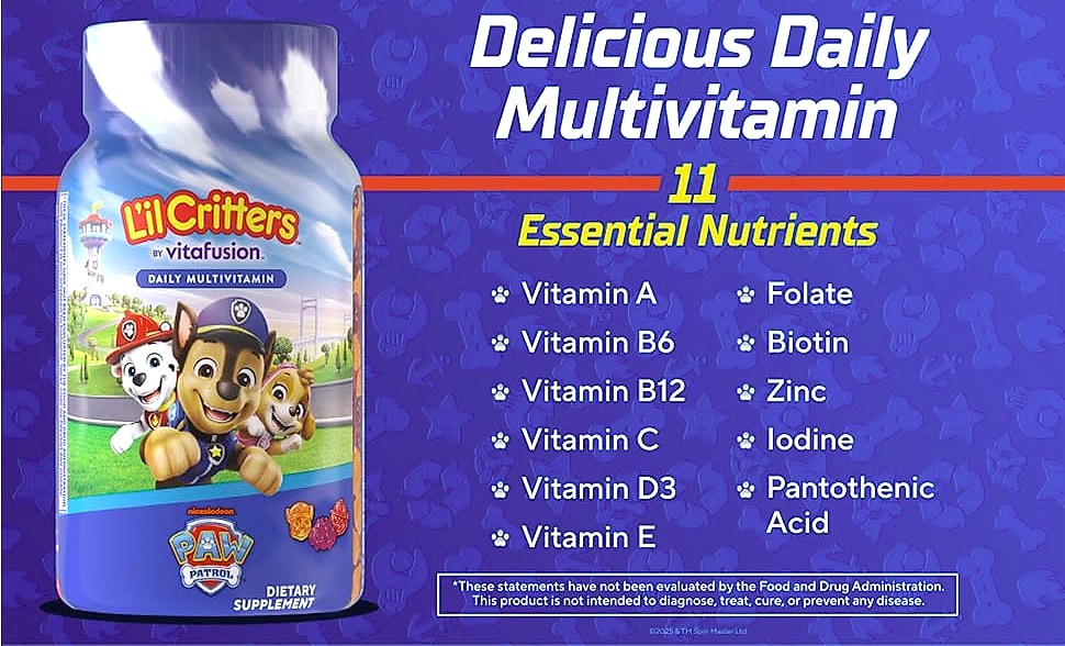 Lil Critters Paw Patrol Daily Gummy Multivitamin for Kids — assembled view