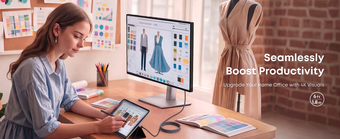 Anker USB-C to HDMI Cable 4K@60Hz 6FT Braided — parts overview