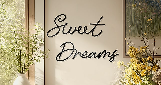 Zzbakress Sweet Dreams Metal Wall Decor for Bedroom — package contents