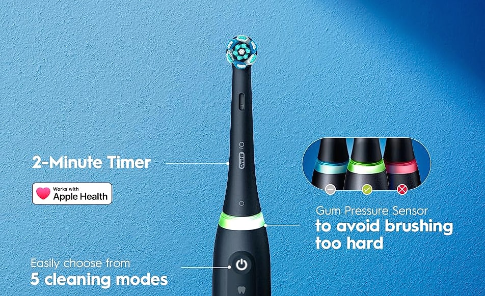 Oral-B iO5 Rechargeable Electric Toothbrush, 5 Cleaning — package contents
