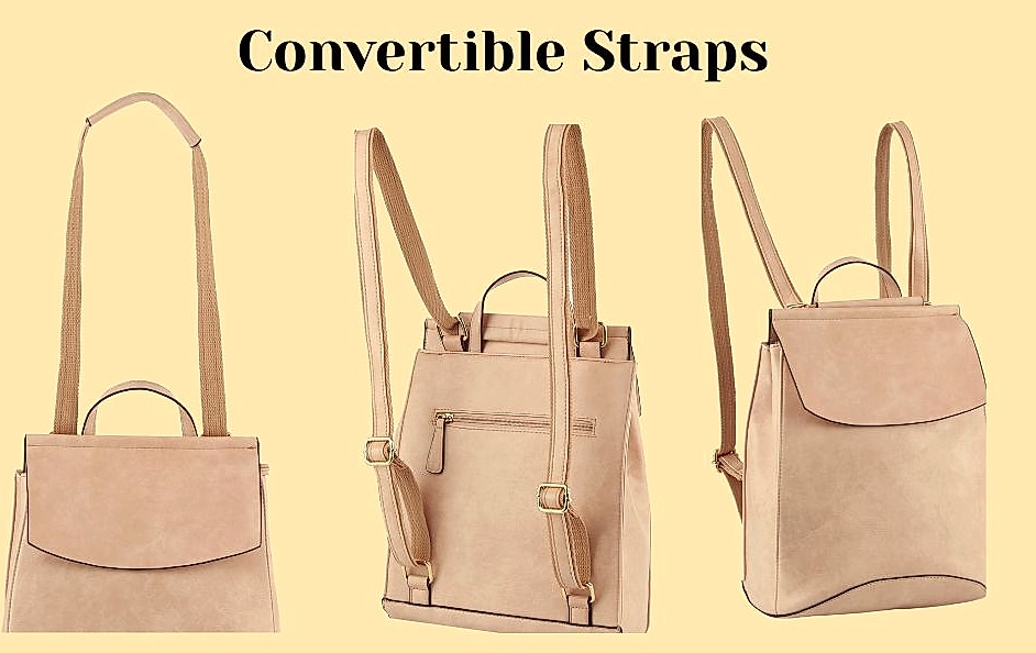 Handbag Republic Convertible Vegan Leather Backpack Travel — assembled view